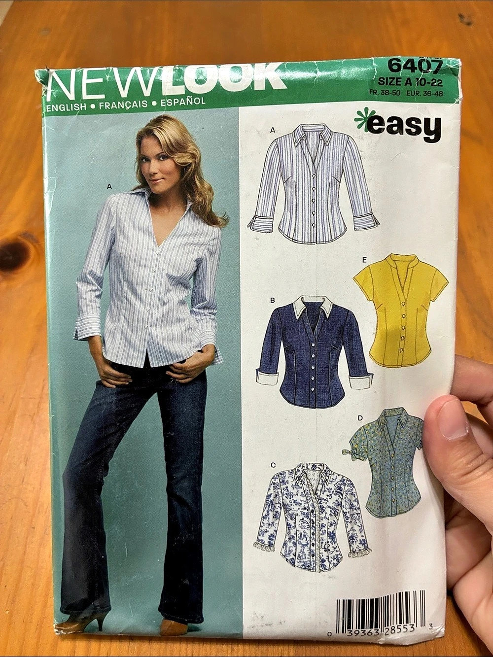 New Look 6407 Sewing Pattern Tops Size 10-22 *easy